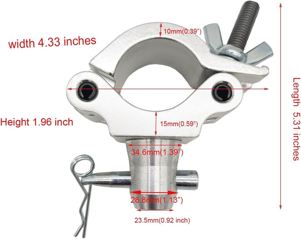 Secure 2" Wrap-Around Coupler for Stage Lighting - 660 lbs Capacity, Heavy Duty
