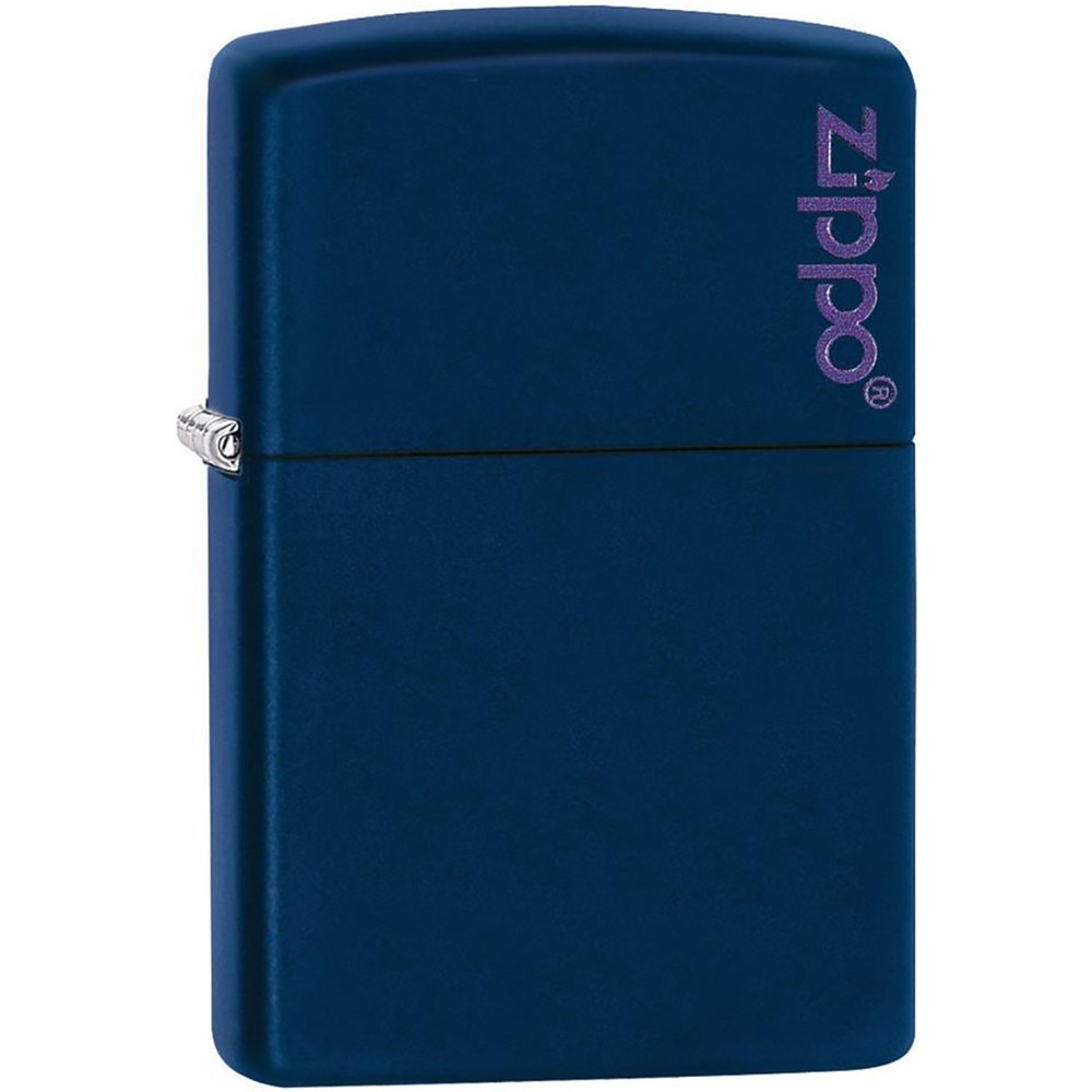 Zippo Logo Matte Pocket Lighter - Navy