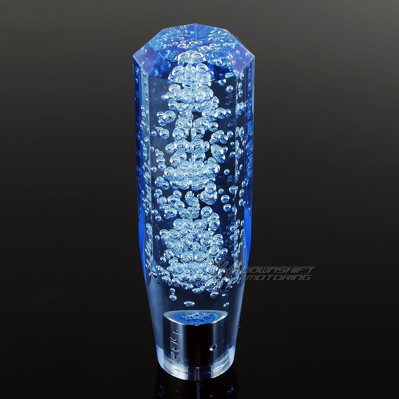 JDM VIP Diamond Crystal Manual Bubble Shift Knob 150mm BLUE For Mitsubishi