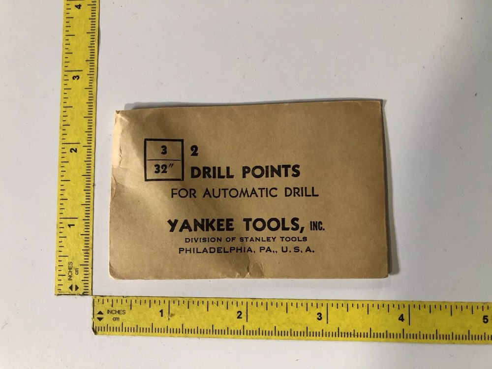 VTG STANLEY YANKEE Push Drill Points 2Pc NOS 3/32" Bits North Bros. Scarce Size!