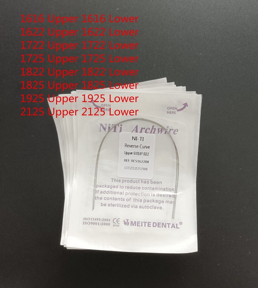 10Bag Dental Orthodontic Super Elastic Niti Reverse Curve Arch Wires Rectangular