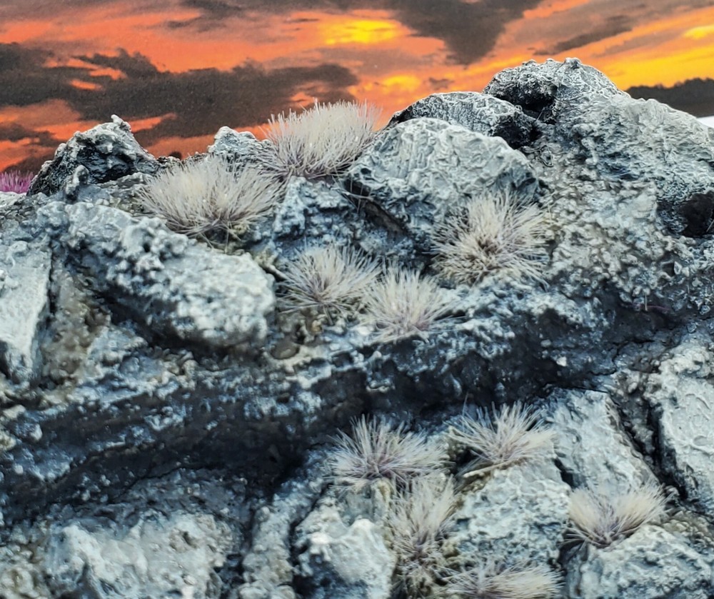 Self Adhesive Static Grass Tufts -Wargaming Terrain -Wasteland Ash Grey- 4mm