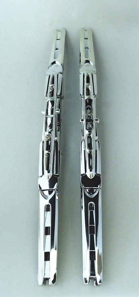 22" Inch Chrome Double Blade Windshield Wiper 2PC Set All Season
