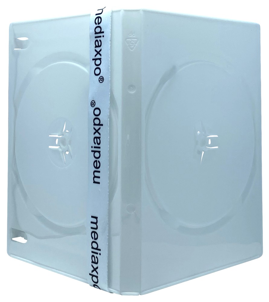 100 PREMIUM STANDARD Solid White Color Double DVD Cases & 100 OPP Bags