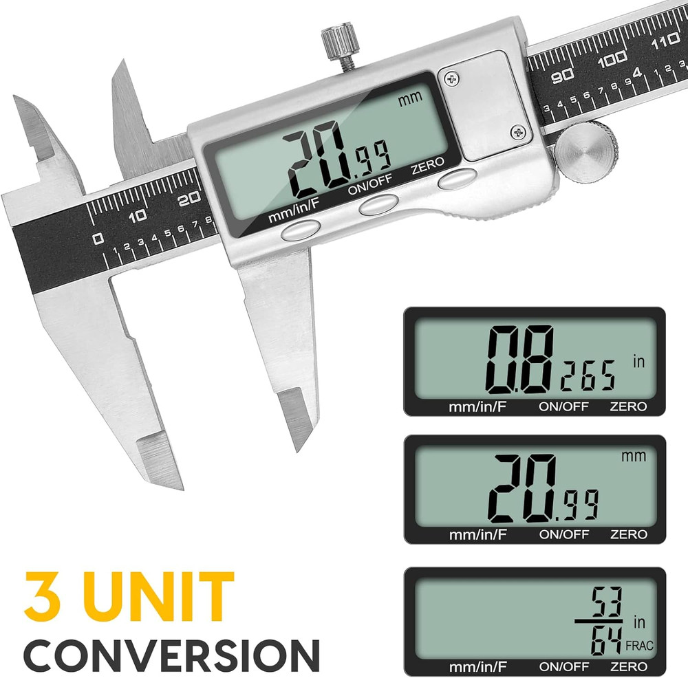 Digital Caliper Measuring Tool, 6 Inch Caliper Tool with Large LCD Screen, Ea...