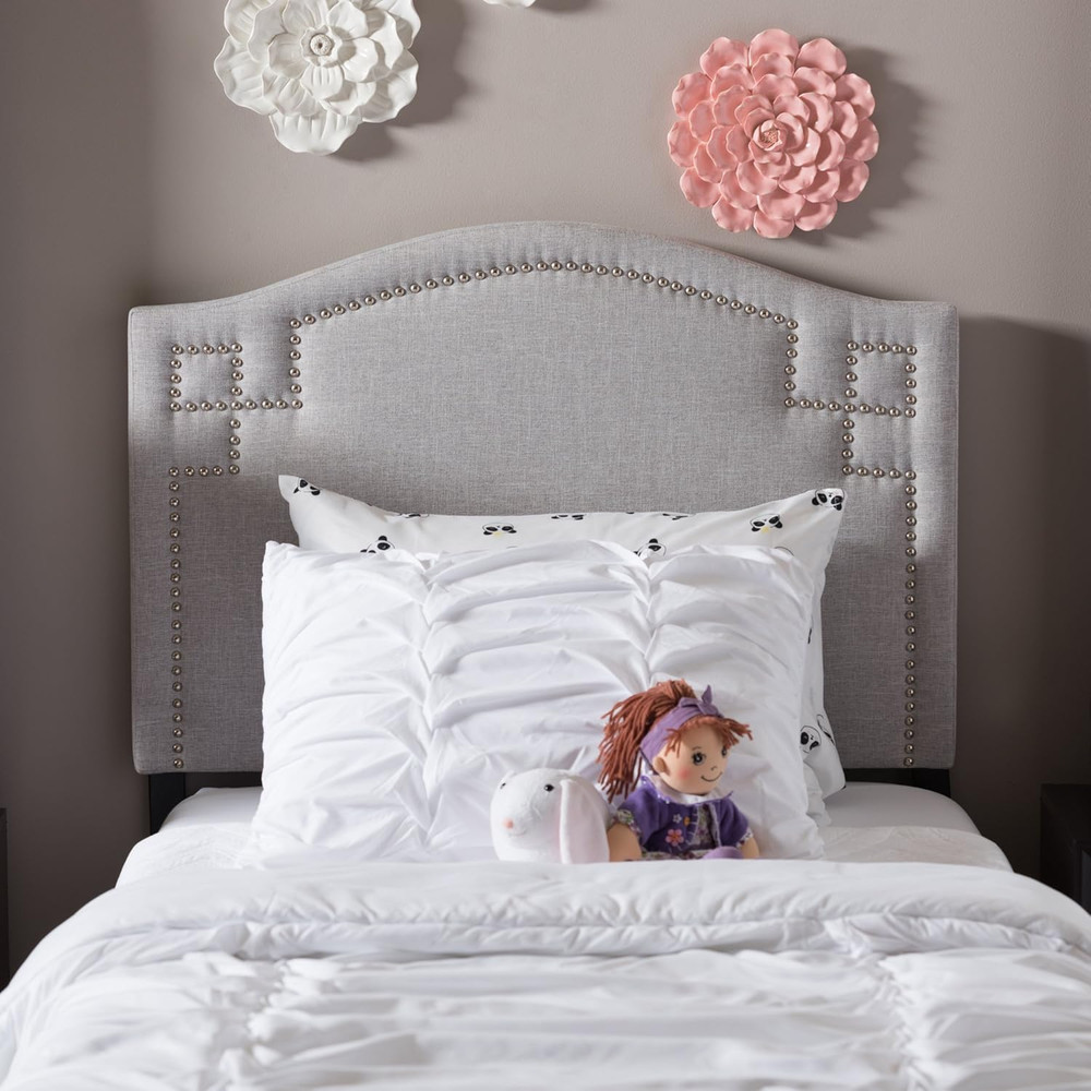 Modern Greyish Beige Twin Headboard - Aubrey Collection