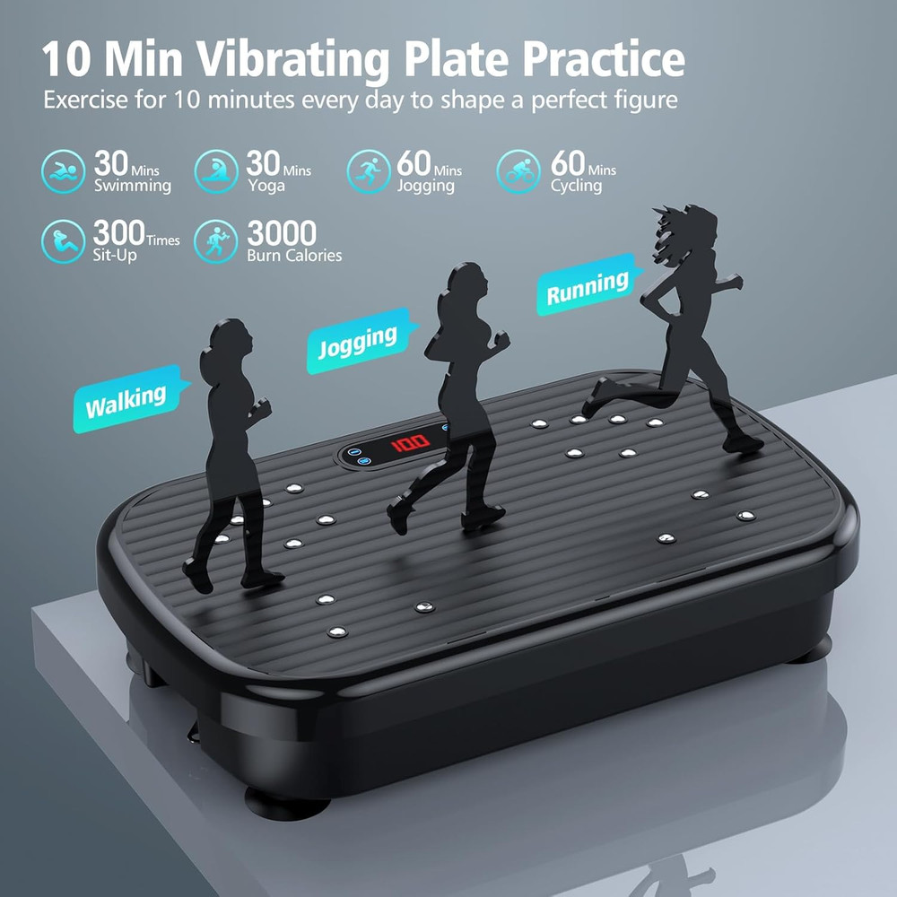 Vibration Plate Exercise Machine, Vibration Plate for Lymphatic Drainage 330 Lbs