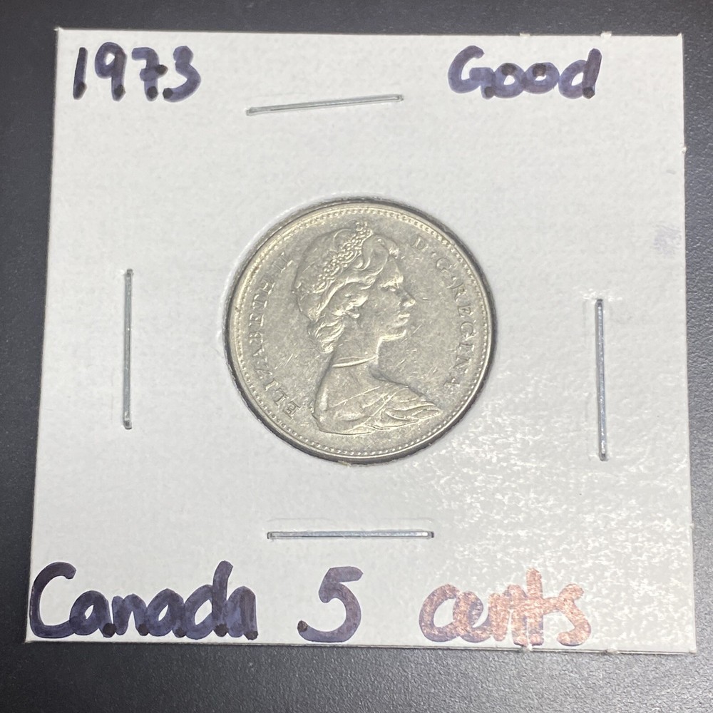 1973 Canada 5 Cents Good Condition Coin