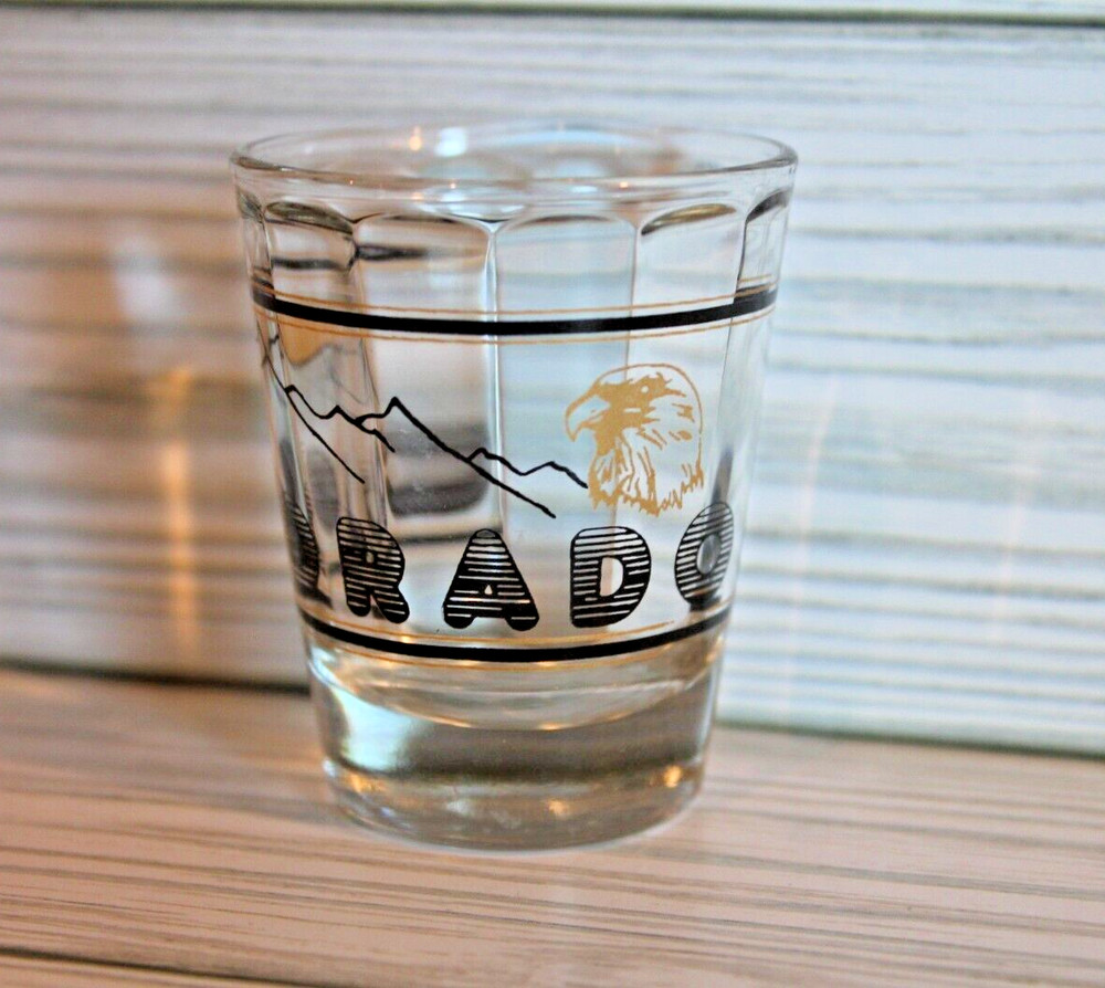 Colorado Shot Glass with Mountains & Eagle
