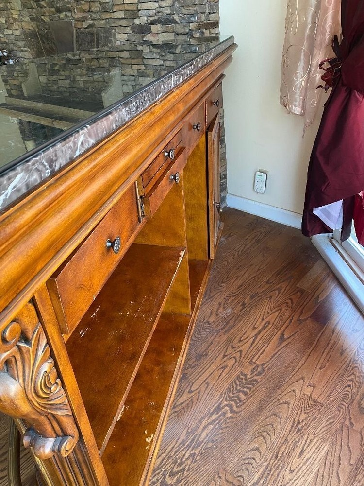 Cherry Wood Bar with Marble Top