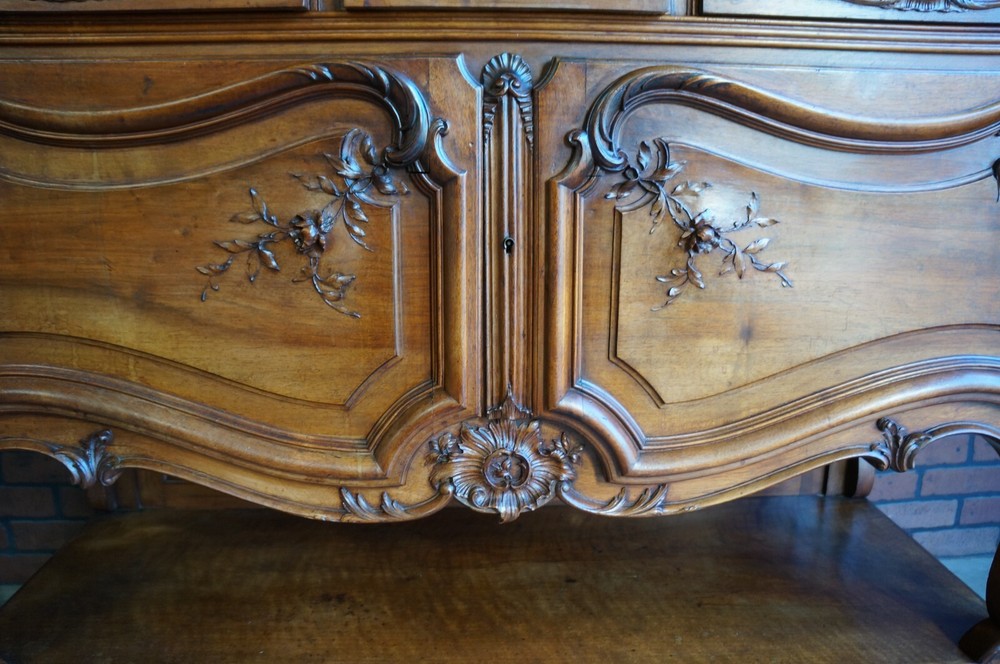 Louis XV Vaisselier ~ Server ~ Marble Top Buffet ~ Antique Rococo Sideboard