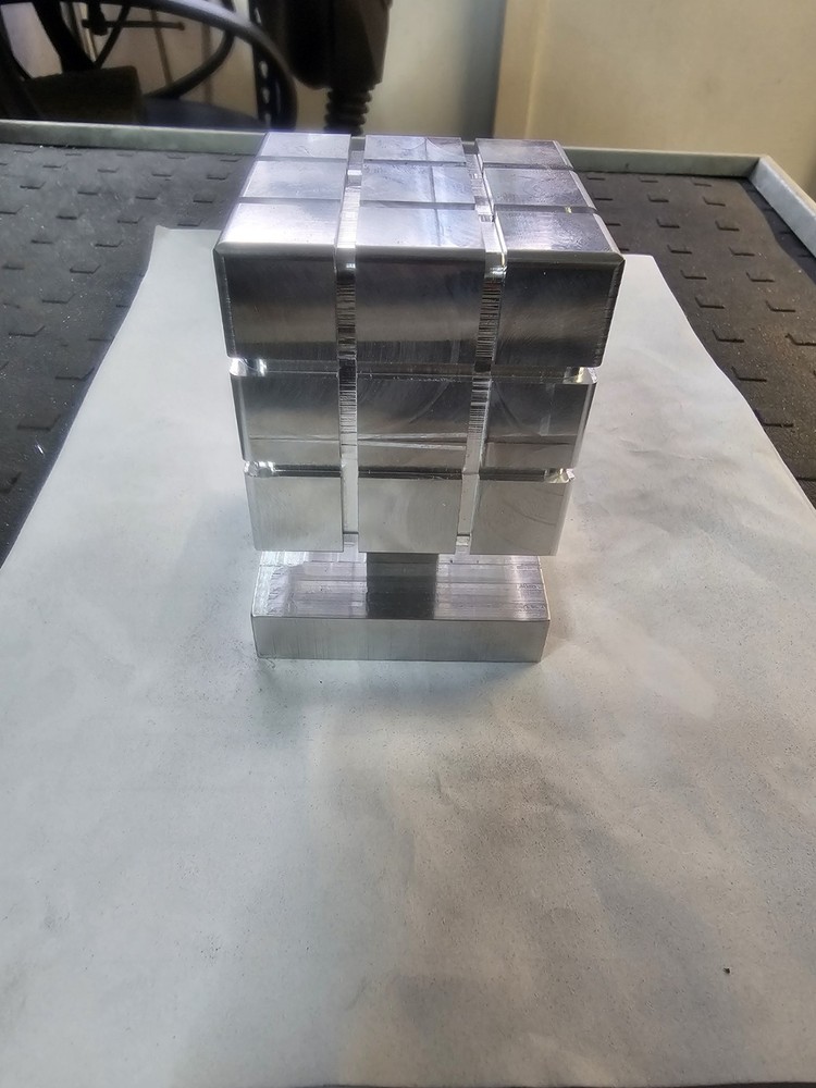 Rubiks Cube Aluminium Machine Finished Display Only