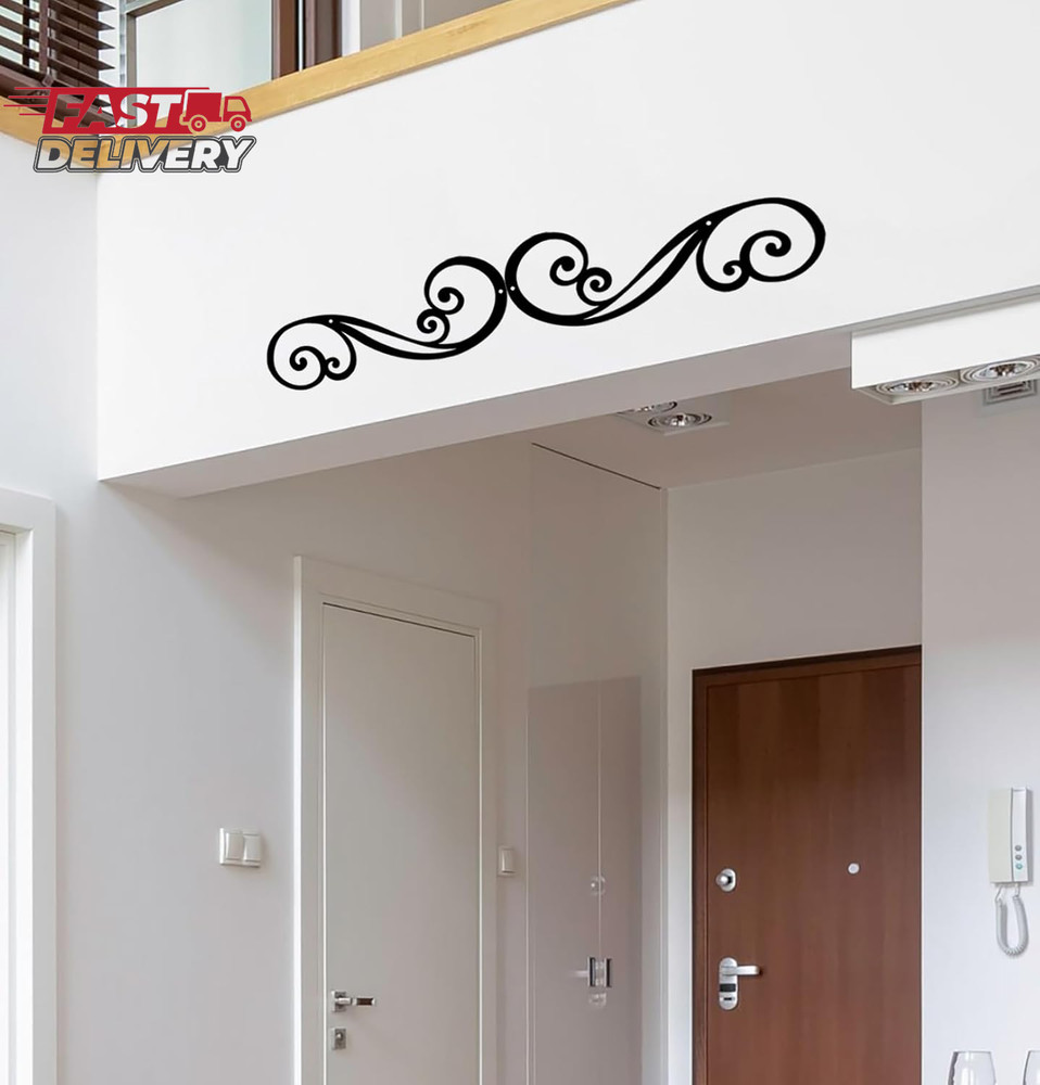 Metal Scroll Wall Art Decor Rustic Iron Wall Scroll Decorations Pair Scroll for