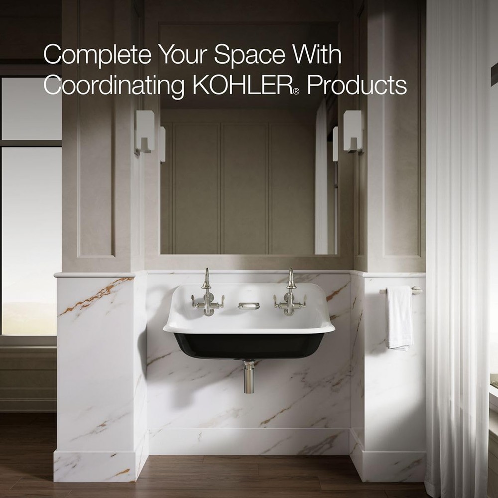 KOHLER Brockway 36" Wall-Mount Utility Sink, White, Durable Cast Iron Constructi