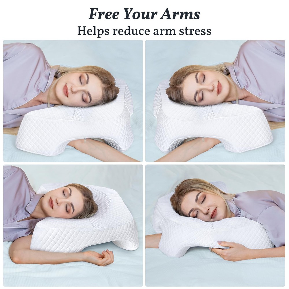 Side Sleeper Pillow with Arm Hole, Memory Foam Shoulder Pillow, Multi-Angle A...