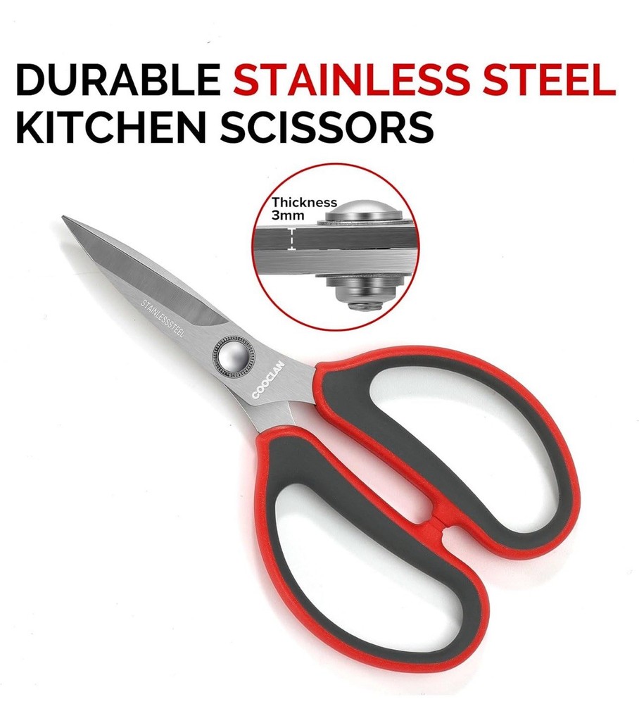 Cooclan Kitchen Scissors Stainless Blade Dishwasher Safe
