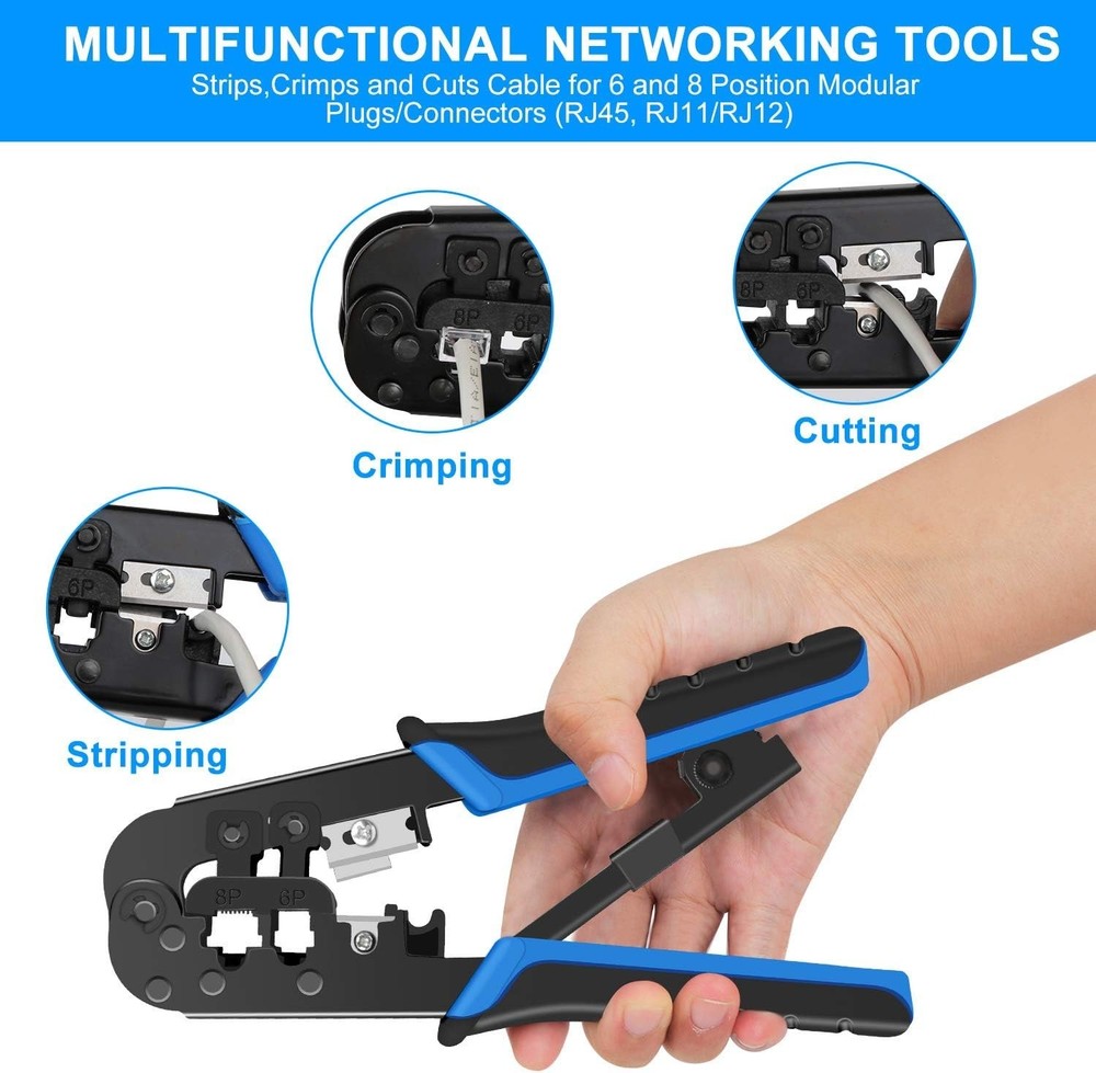 Multi-Function RJ45 Crimping Tool for Efficient Network Installation & Repair