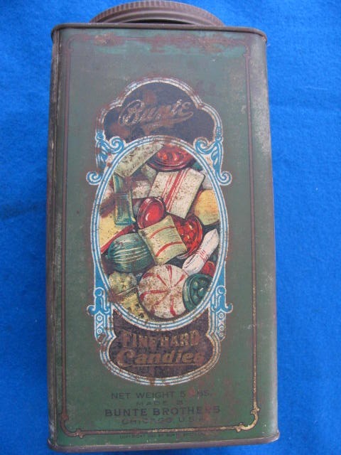 Vintage 1920’s BUNTE BROS. Hard Candy 5# METAL CONTAINER, Empty