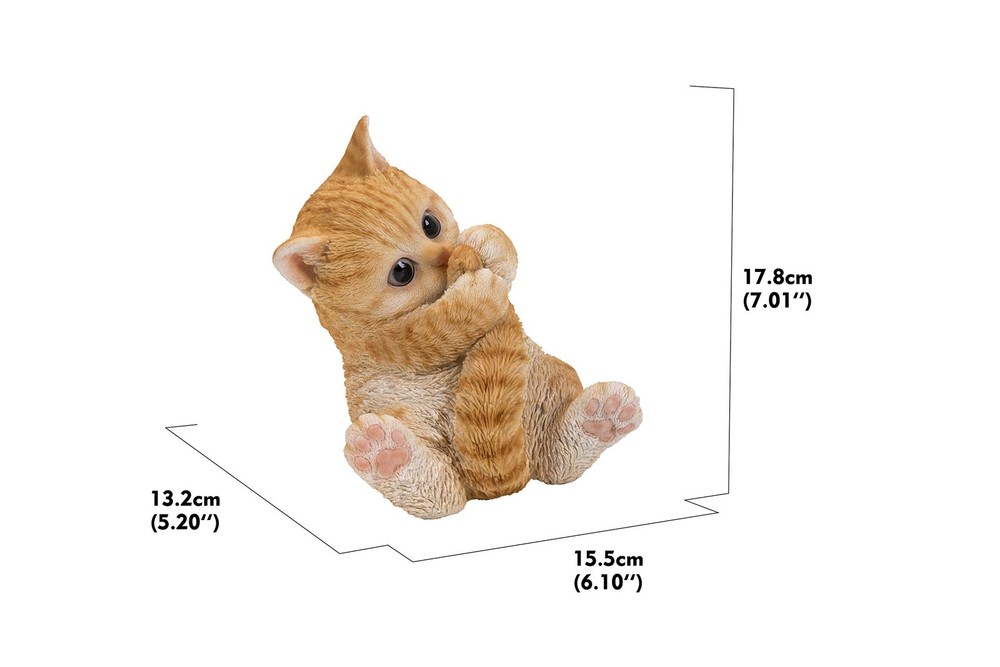 Hi-Line Gift Ltd. Orange Tabby Kitten Playing with Tail