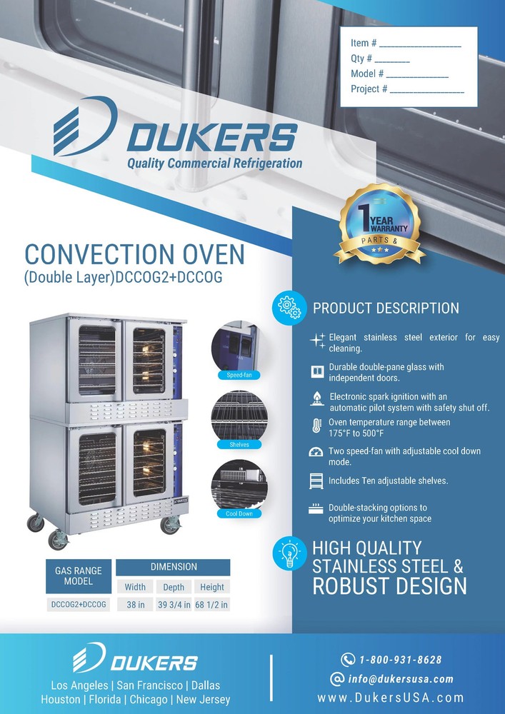 DCCOG2 Double Convection Oven