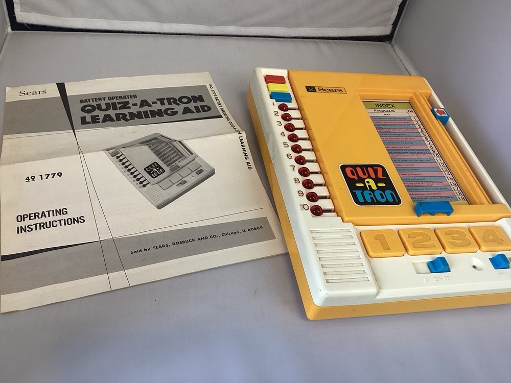 Vintage 1970s Sears Quiz-A-Tron TOMY Electronic Learning Aid -see Notes