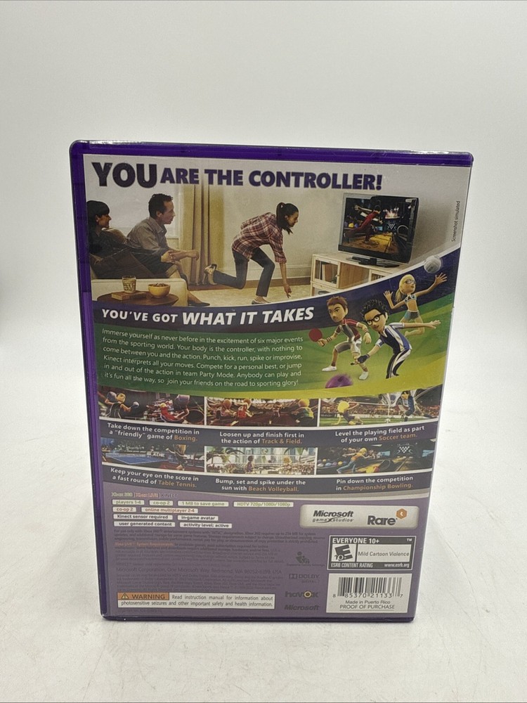 Xbox 360 Kinect Sensor Model 1414 with 6 Games Bundle -