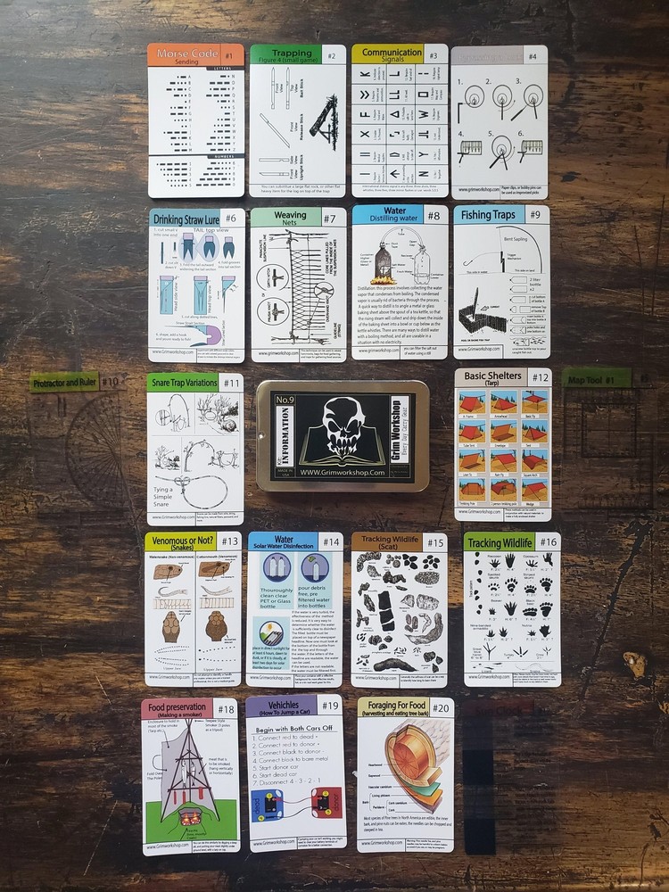 20 Piece Emergency and Survival Tip Card Kit.