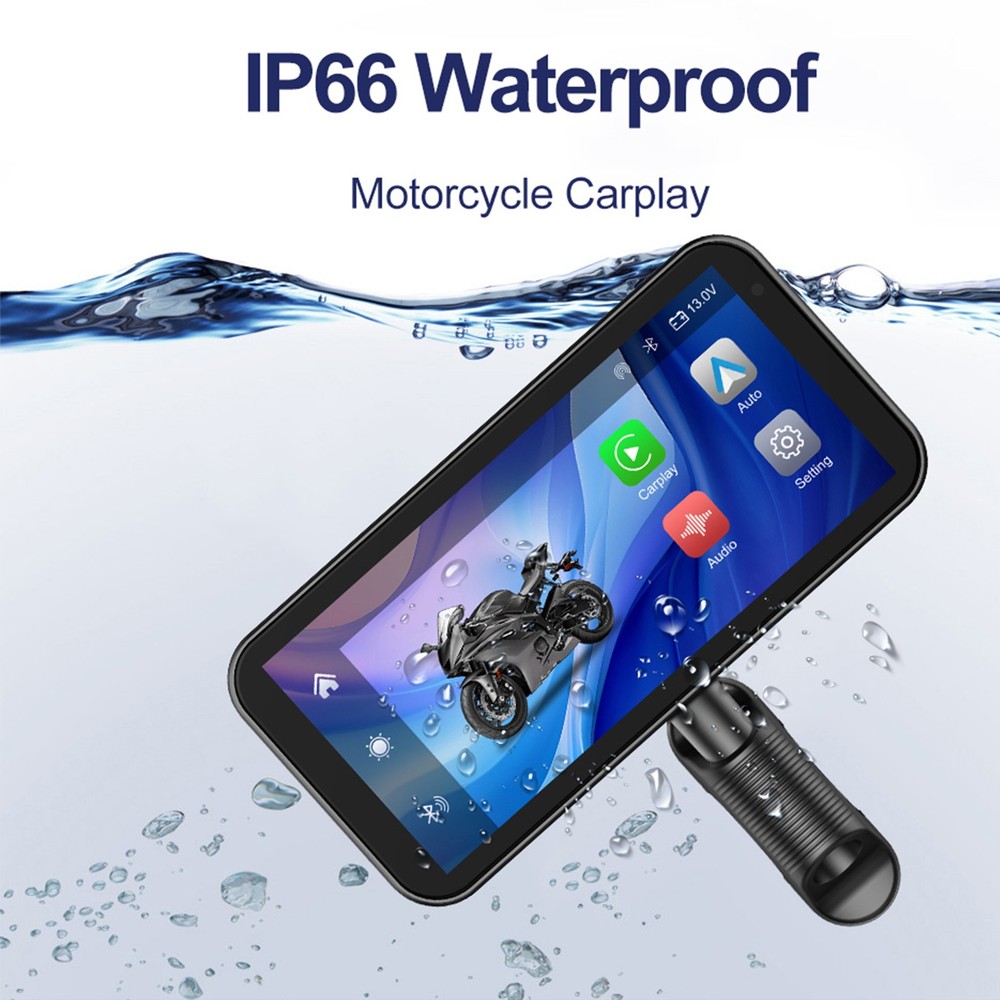 New 6.25" Motorcycle Navigator Wireless CarPlay Android Auto with HD Camera