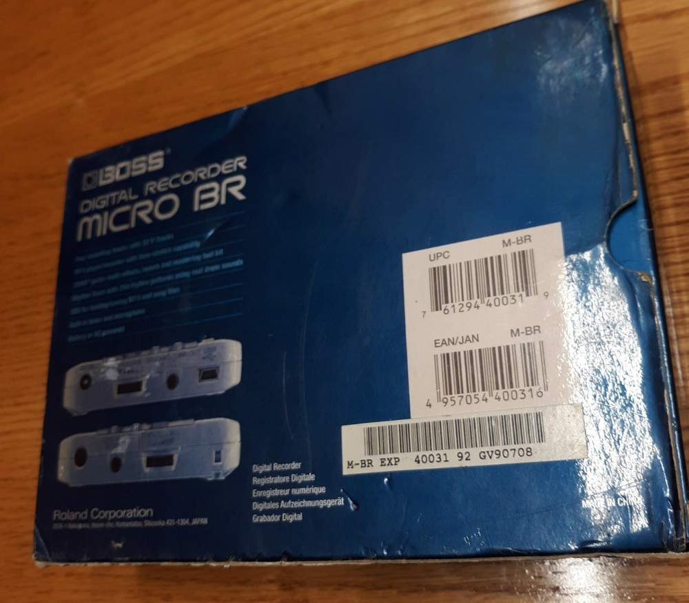 Boss Micro BR Digital Recorder Portable Studio Turns On Untested Box Accessories