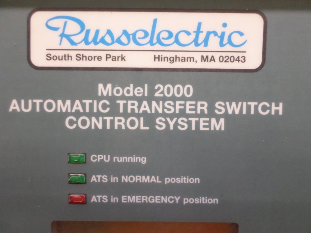 Russelectric Model 2000 Automatic Transfer Switch Control System Panel