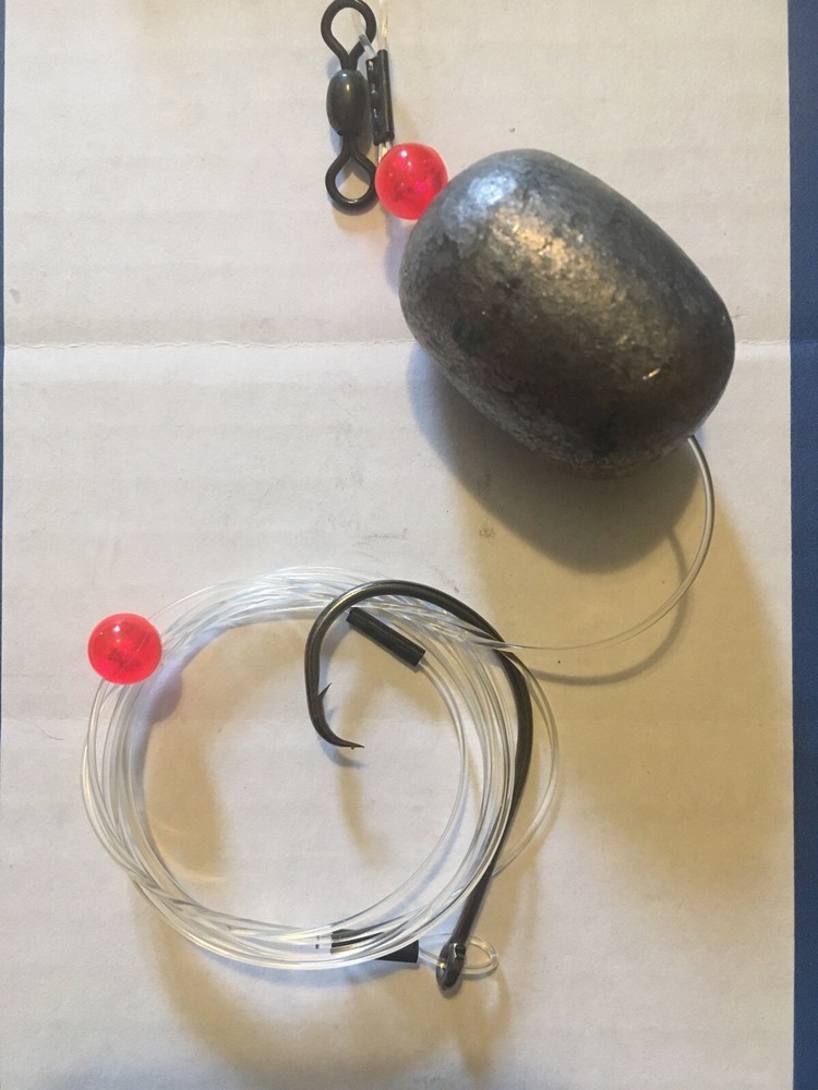 (4) 4oz Grouper Rigs 6/0 Circle Hook Egg Sinker Snapper Rig