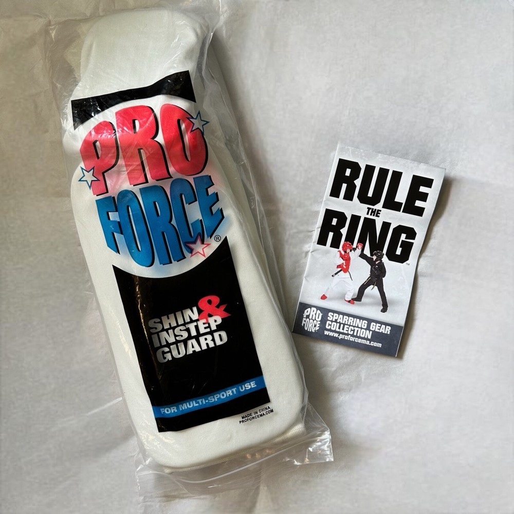 ProForce Combination Cloth Sparring Guards Instep Shin Fist Forearm White Medium