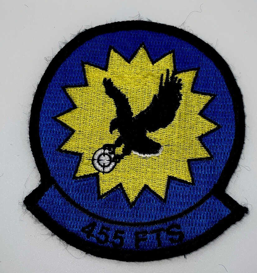 Patch USAF Air Force 455 FTS Eagle Blue Yellow 3.5” ~ New