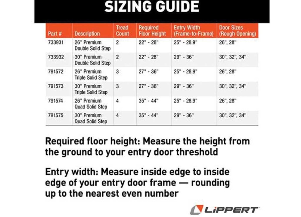 Lippert 733932 30" Premium Double Solid Step