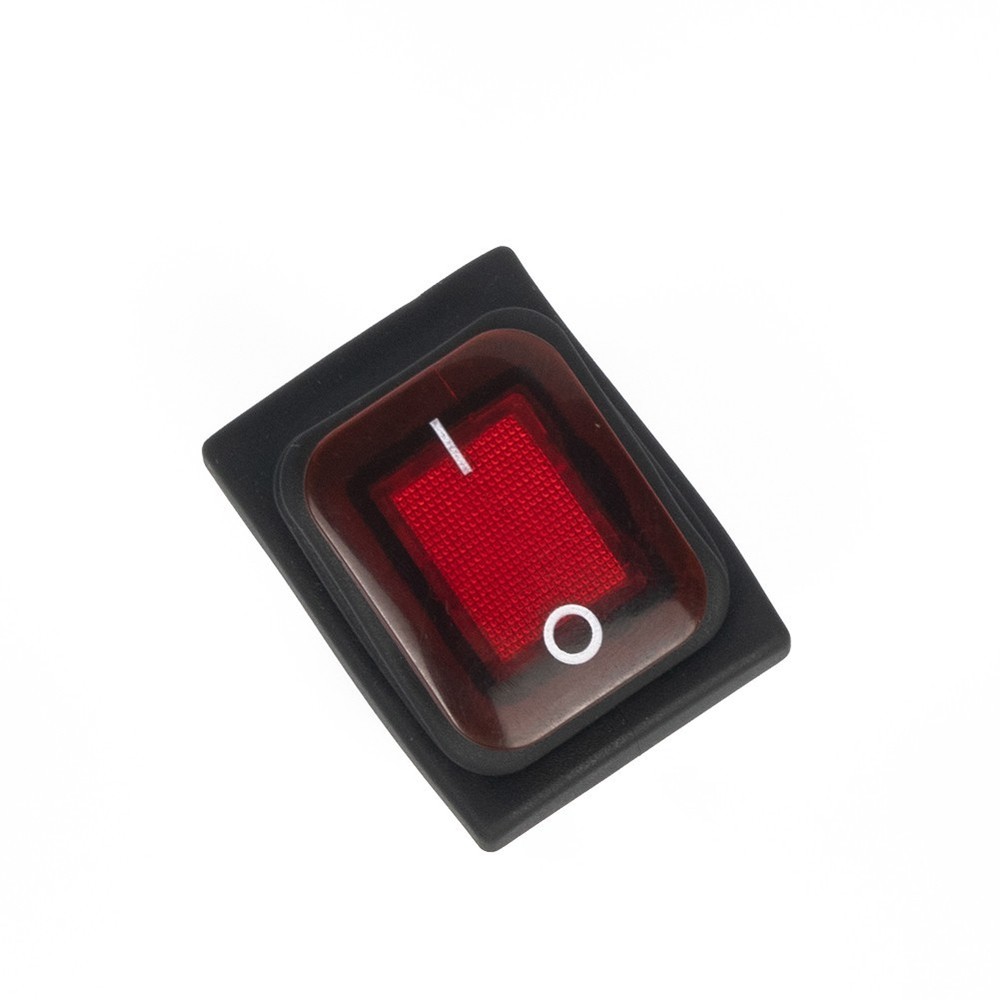 Red Button Illuminated Rectangular Rocker Switch for Waterproof Application