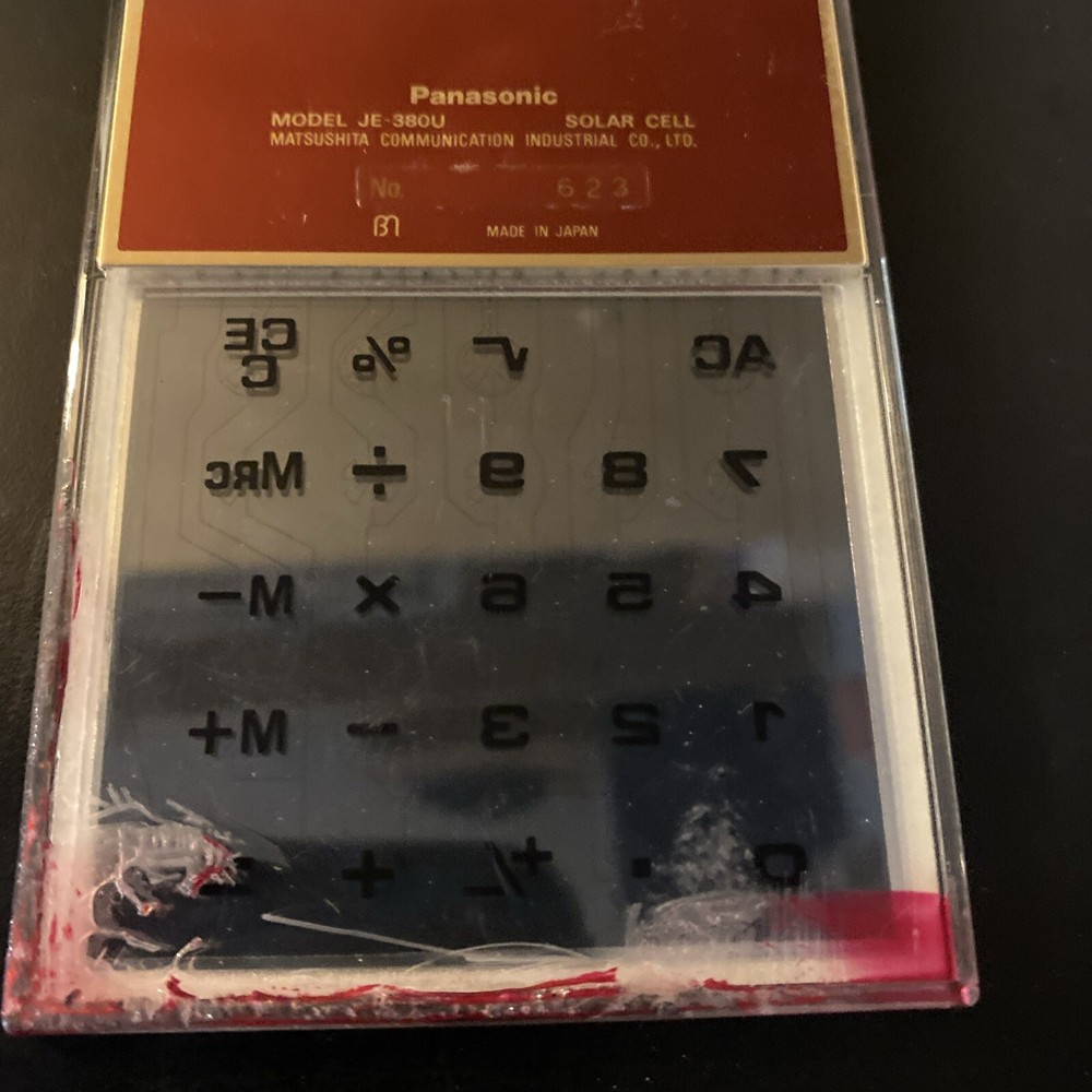 Panasonic Solar Powered Calculator Model JE-38OU Clear