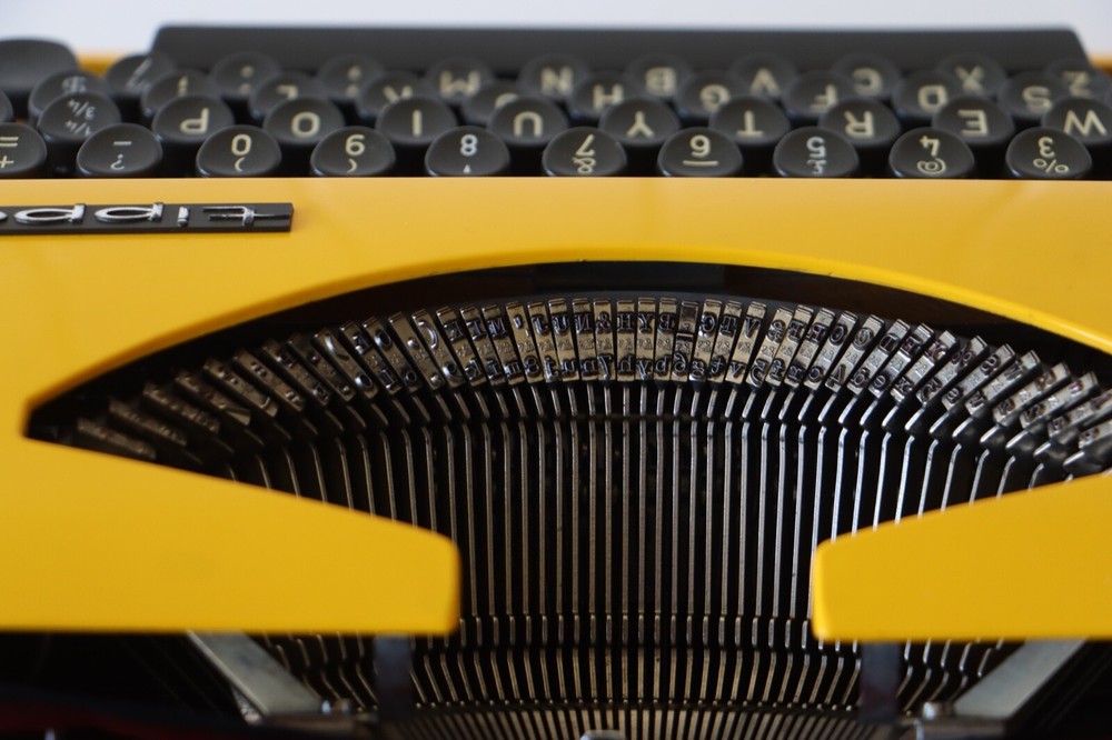 Bright Yellow Adler Manual Typewriter ***** Excellent Working Condition *****