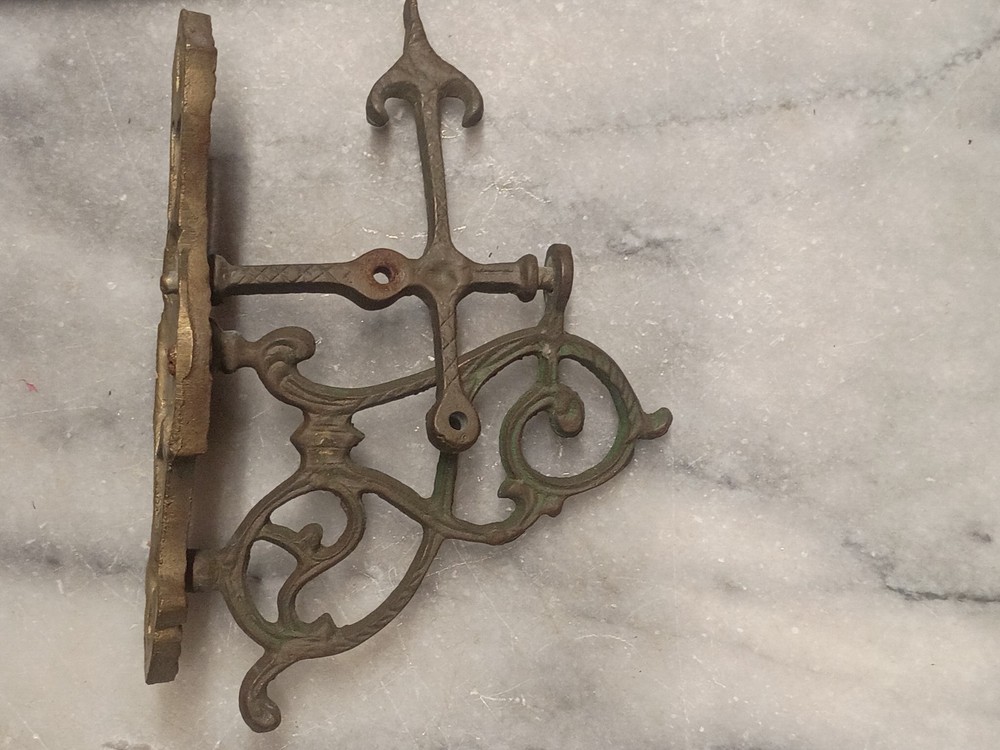 Victorian Cast Brass Swivel Coat Hook Bracket Rococo Revival Hall Tree Hardware