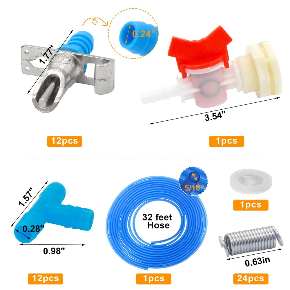 Upgrade Automatic Rabbit Watering Kit Include 12 Nipple Drinker Feeders 32 Fe...