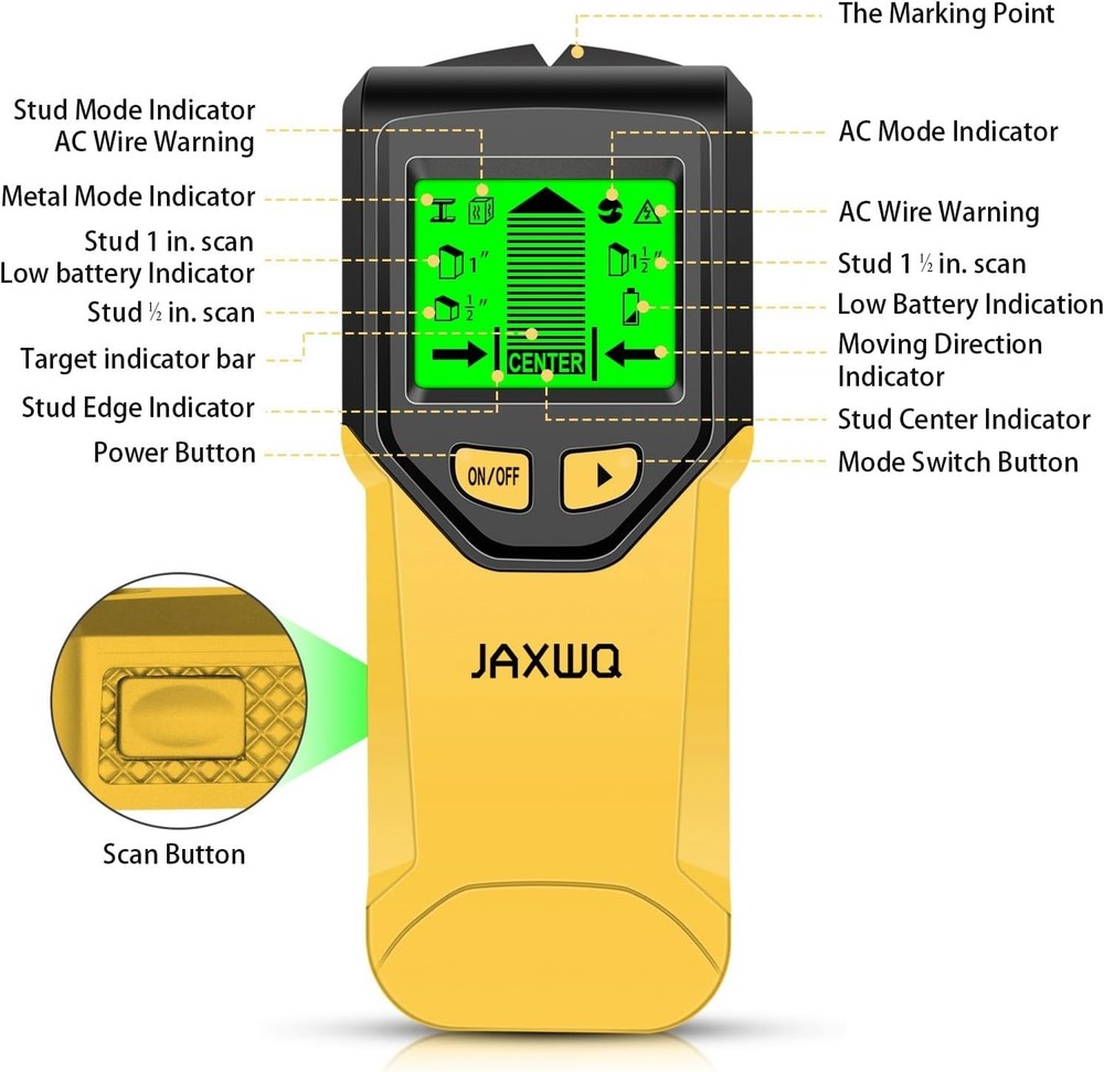 Versatile Stud Finder with LCD Alerts - Essential Tool for DIY Enthusiasts