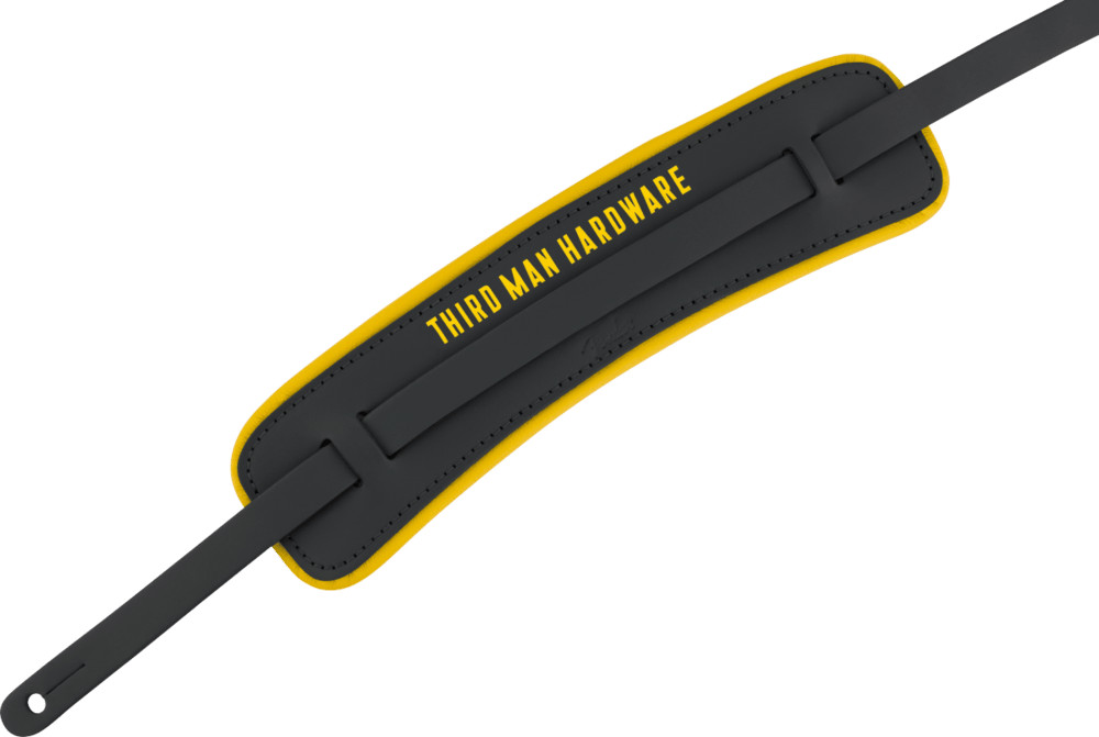 Genuine Fender x Third Man Hardware Leather Strap, Black/Yellow