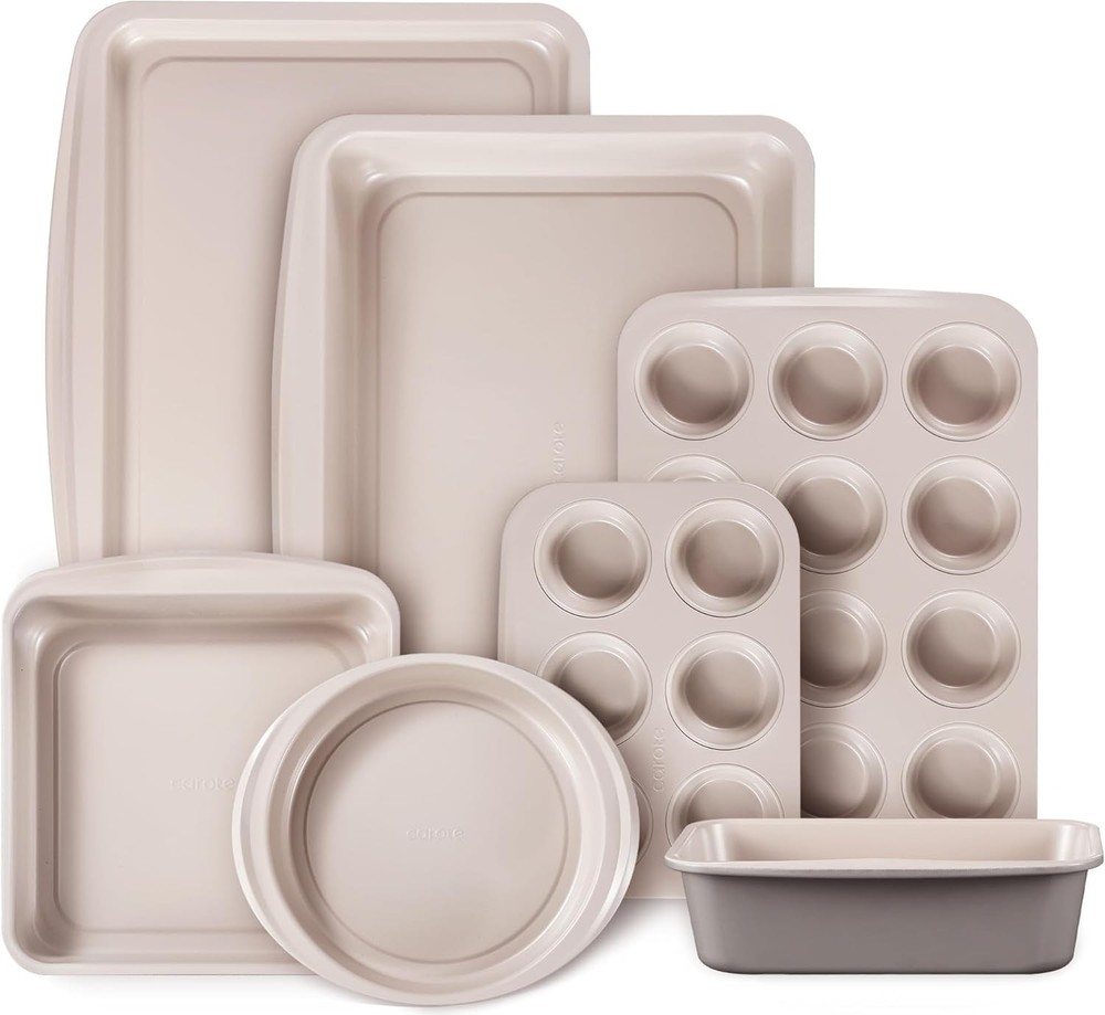 7-Piece Nonstick Stackable Baking Pans Set Bakeware Sets Including Cookie Sheets