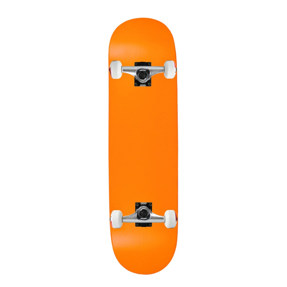 Moose Complete Skateboard Neon Orange 7.75" Silver/White Assembled