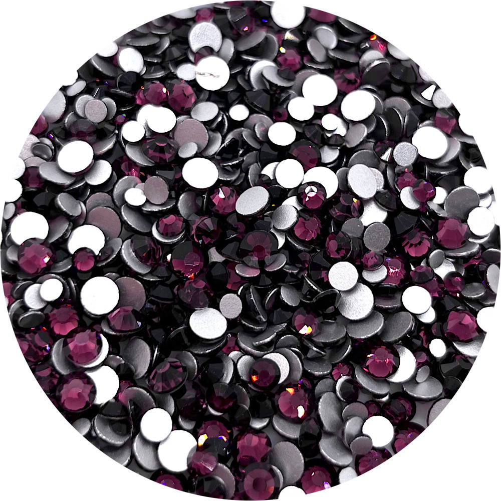 Flat Back Non-Hot Fix Glass Rhinestones - Maroon Burgundy