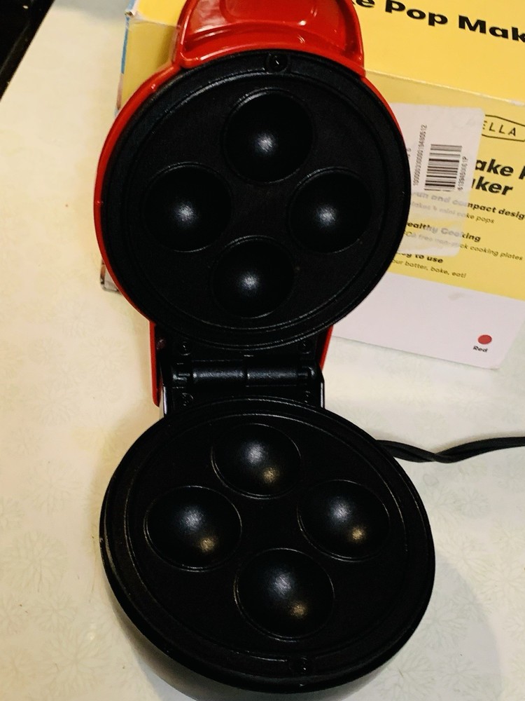 Bella Mini Cake Pop Maker Red Nonstick Cooking Tested