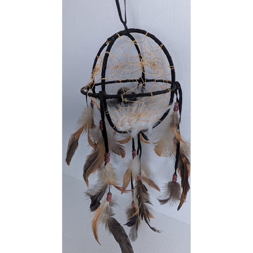 Handmade Dream Catcher Bear Decor Feather Beads Hanging Boho Native Style
