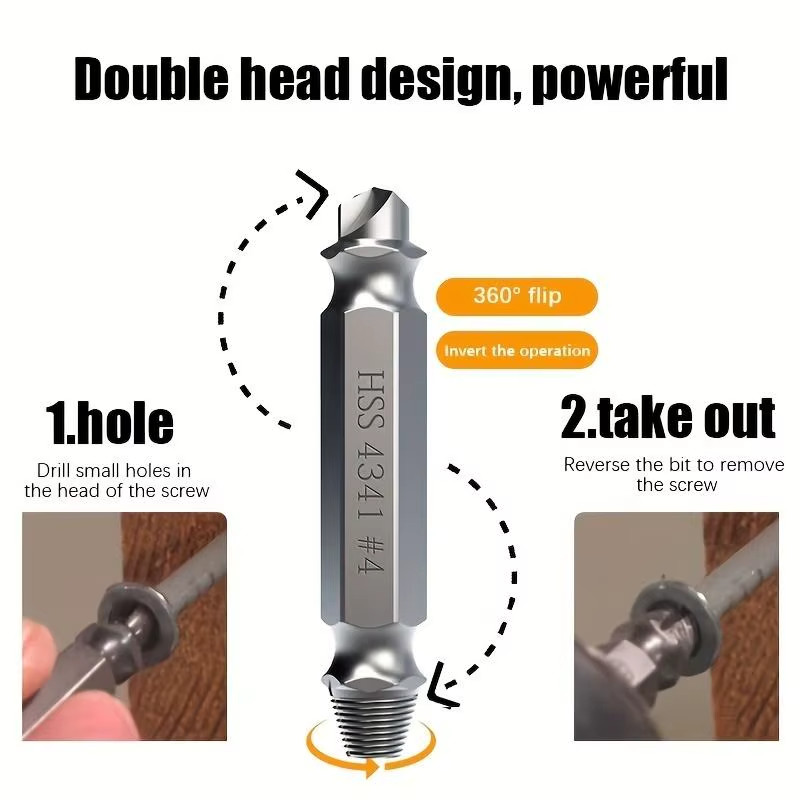 4 x Screws Studs Extractor Broken Damaged Bolts Screw Remover Puller Tool Set