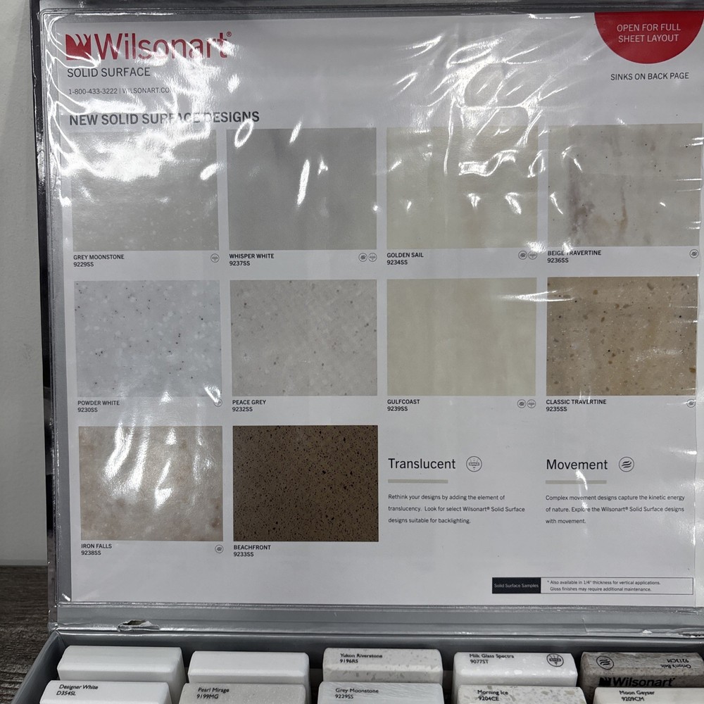 Wilsonart Solid Surface Sample Kit Box Of 69 2x2 Tiles Multicolor