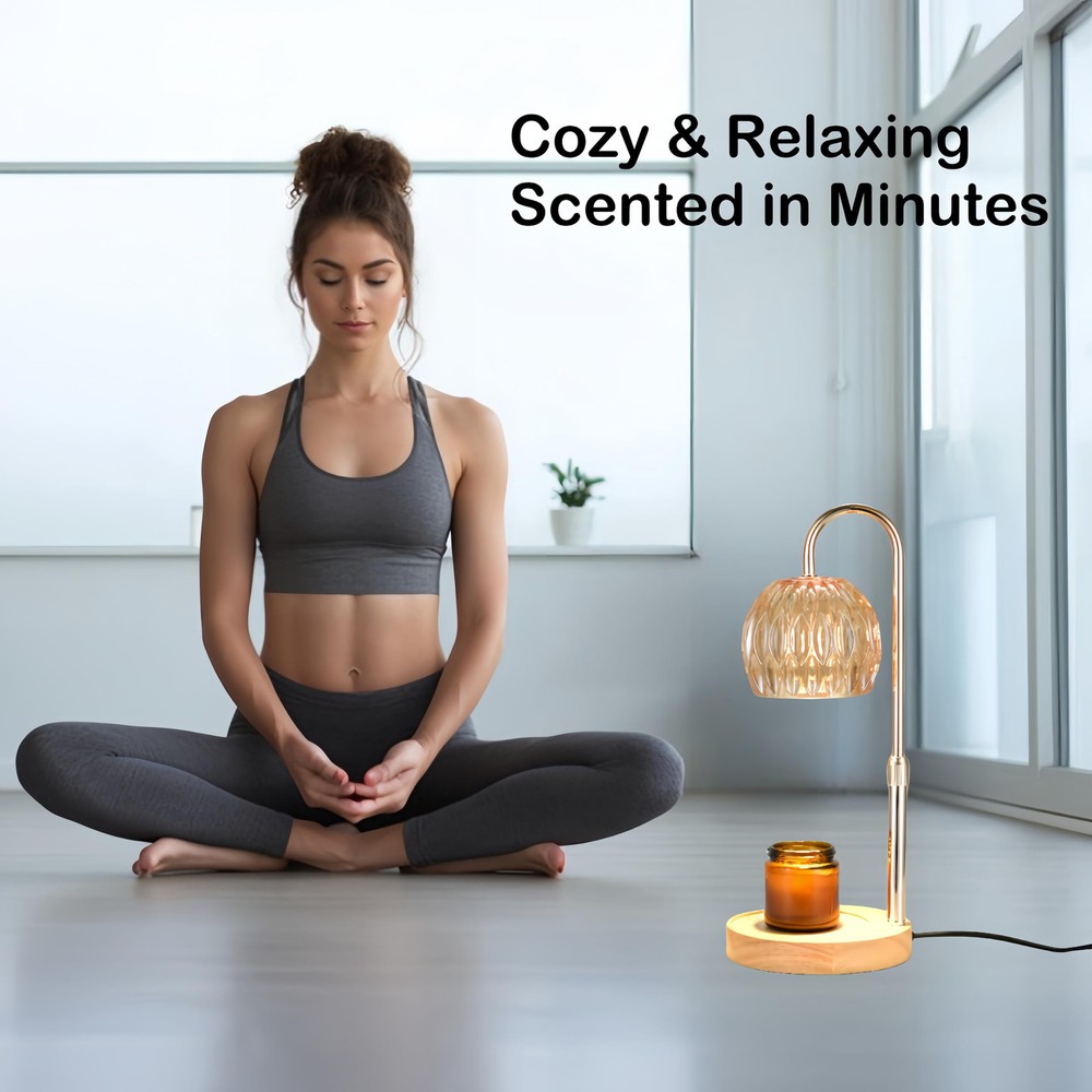 Candle Warmer Lamp with Timer, Adjustable Height Dimmable Candle Warmer,Compa...