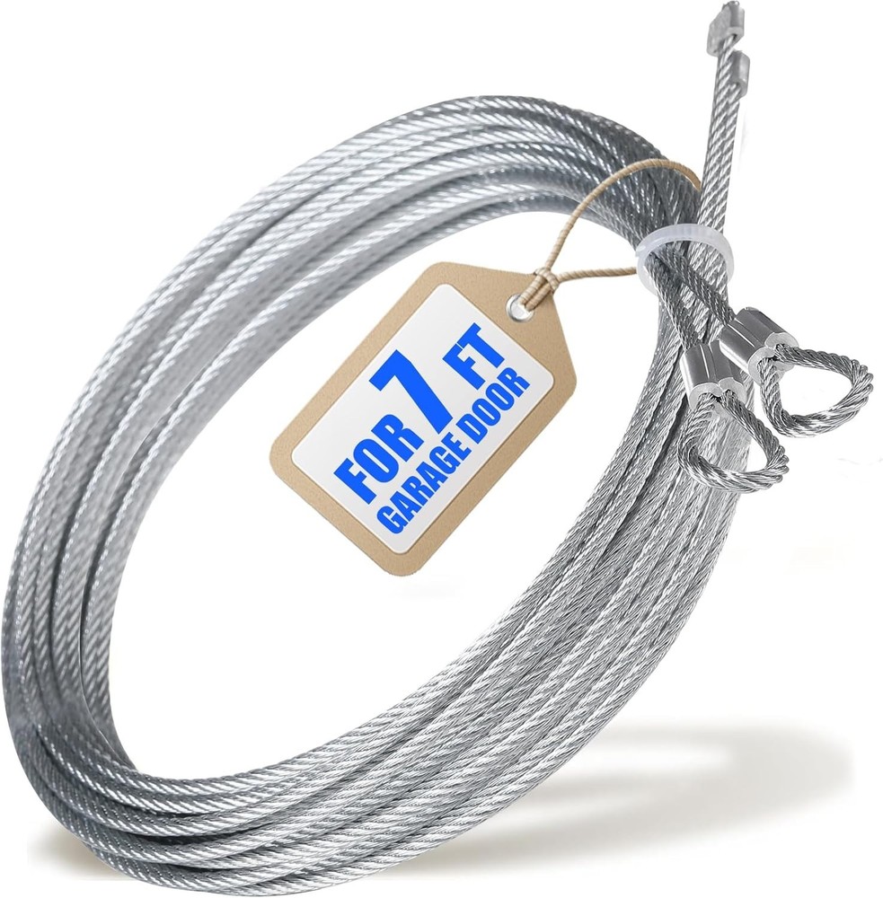 2-Pack 7ft-9in Garage Door Replacement Cable 3/32in for 7ft Doors Galvanized Set